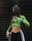 Dionne Green Sheer Top