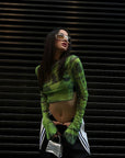 Dionne Green Sheer Top
