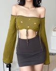Olive Sabrina Top