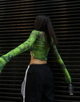 Dionne Green Sheer Top