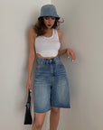 Gibby Biker Denim Shorts