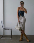 Gacy Denim Tube Top