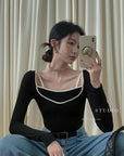 Tulle Knit Top