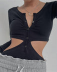 Montiere Cut Out Bodysuit Top