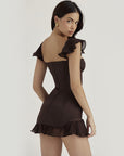 Aderyn Brown Corset Dress