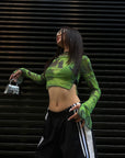 Dionne Green Sheer Top