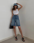 Gibby Biker Denim Shorts