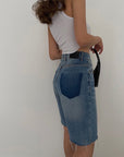 Gibby Biker Denim Shorts