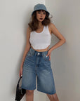 Gibby Biker Denim Shorts