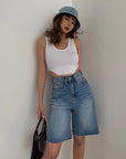 Gibby Biker Denim Shorts