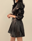 Beatrixe Leather Mini Dress