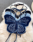 Mariposa Denim Halter Top