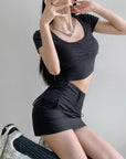 Kyra Belted Skirt