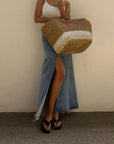 Levigne Front Slit Denim Skirt