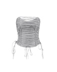 Arya Lace Up Grey Top
