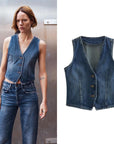Mairva Denim Vest Top